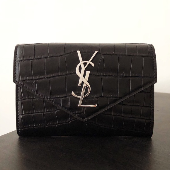 Yves Saint Laurent Handbags - SAINT LAURENT Crocodile Leather Envelope Wallet